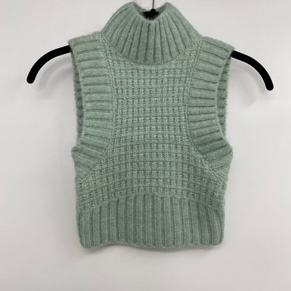 For Love & Lemons Cropped Sweater Vest Tank Dominique Mint NEW Size XXS - Picture 3 of 7